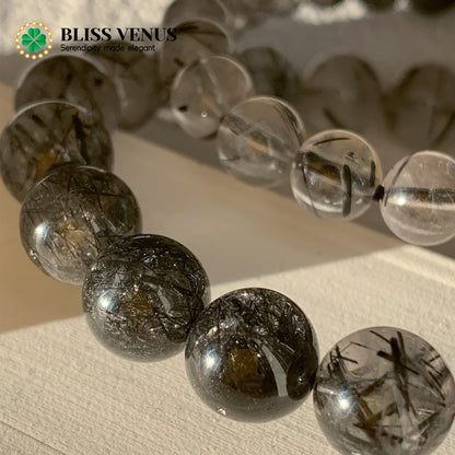 Defend And Protection, black hair nature crystal beaded bracelet (two sizes option) 8mm/10mm