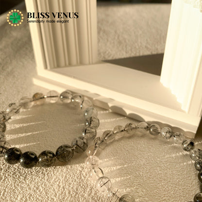 Defend And Protection, black hair nature crystal beaded bracelet (two sizes option) 8mm/10mm