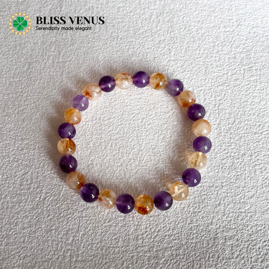 To become a successful and wise, well-rounded person-Purple and Yellow Crystal Bracelet
