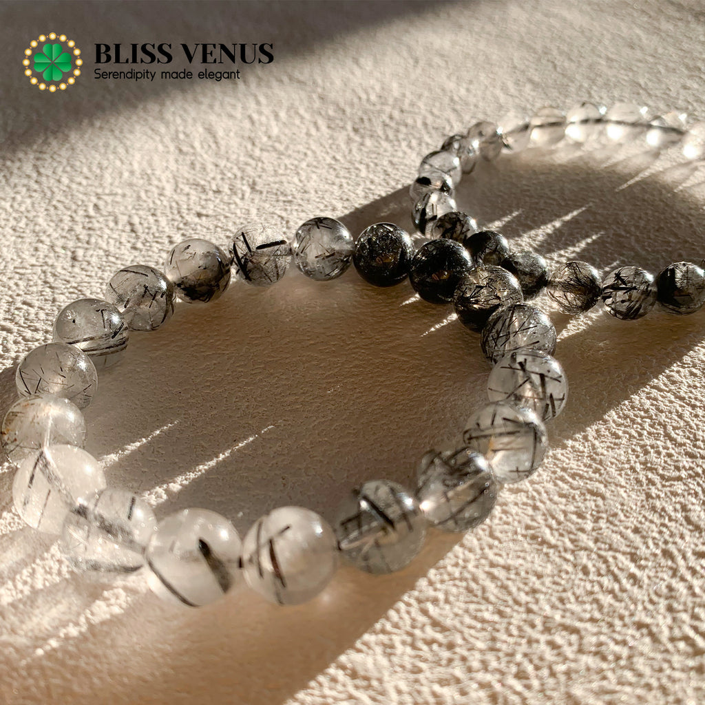 Defend and protection natural black hair crystal beaded bracelet, 8mm-10mm beads, two size options