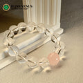 Enhance personal charm clear and pink crystal beaded bracelet, 12mm-14mm beads, customizable size