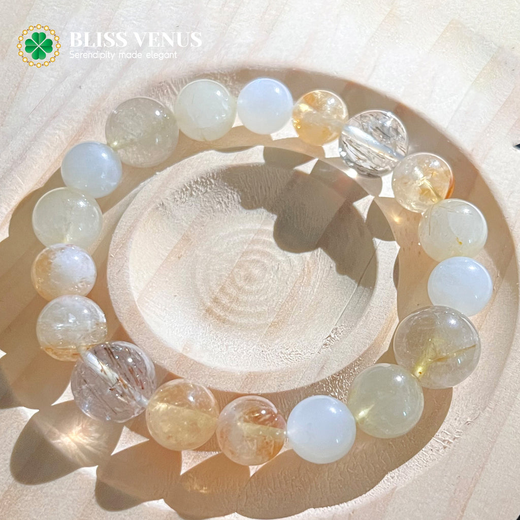 Full view of earth tone crystal bracelet, perfect for career success personal growth and energy protection