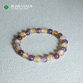 Joint growth of wisdom and wealth purple and yellow crystal beaded bracelet, 8mm beads, customizable size