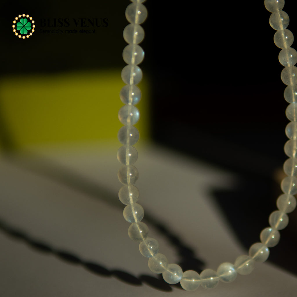 Moonstone choker necklace flat lay showing complete design, symbol of love and friendship