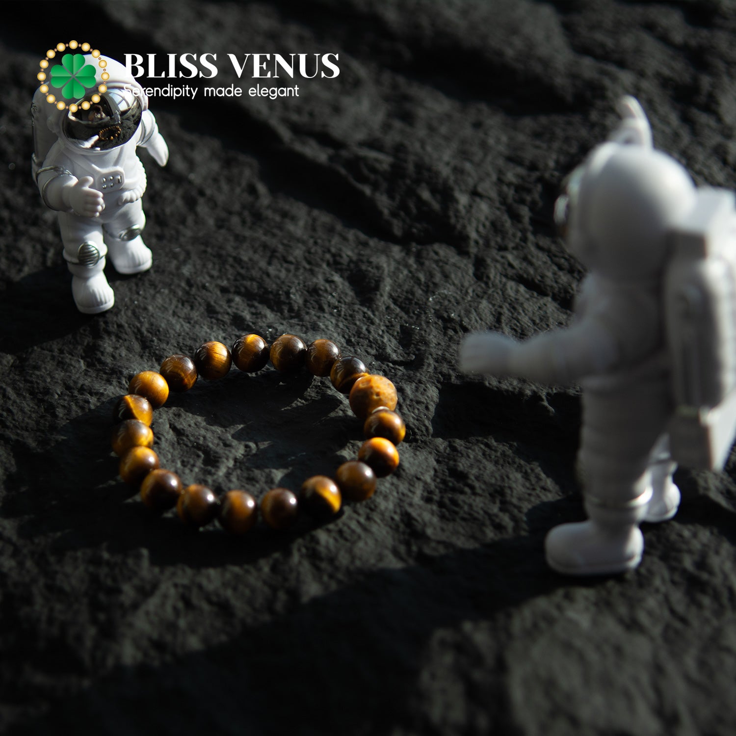 Natural yellow tiger eye beaded bracelet worn on wrist, available in 16-20cm sizes