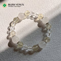 Purification and positive energy clear and yellow crystal beaded bracelet, 8mm-12mm beads, customizable size