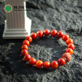 Sun design natural red agate beaded bracelet, healing hearts energy stone, 10mm-12mm beads
