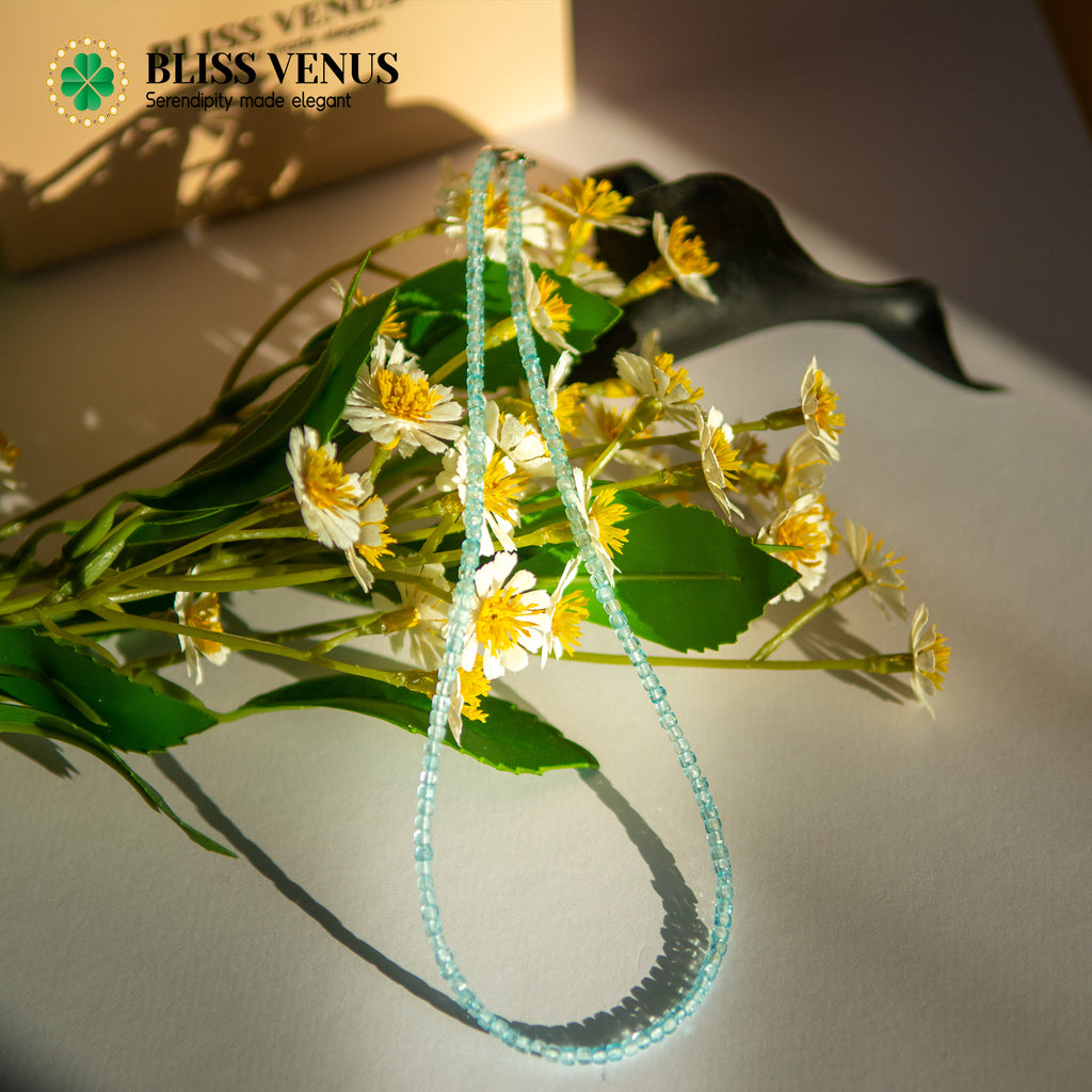 Tourmaline choker necklace flat lay showing complete design with November birthstone